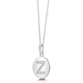 Angle view of Initial Letter CZ Necklace in Sterling Silver, Z