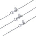 Front view of Italian Layered Rolo Chain Necklace in Sterling Silver, 3-Piece, Rhodium Plated / 16-20 inch