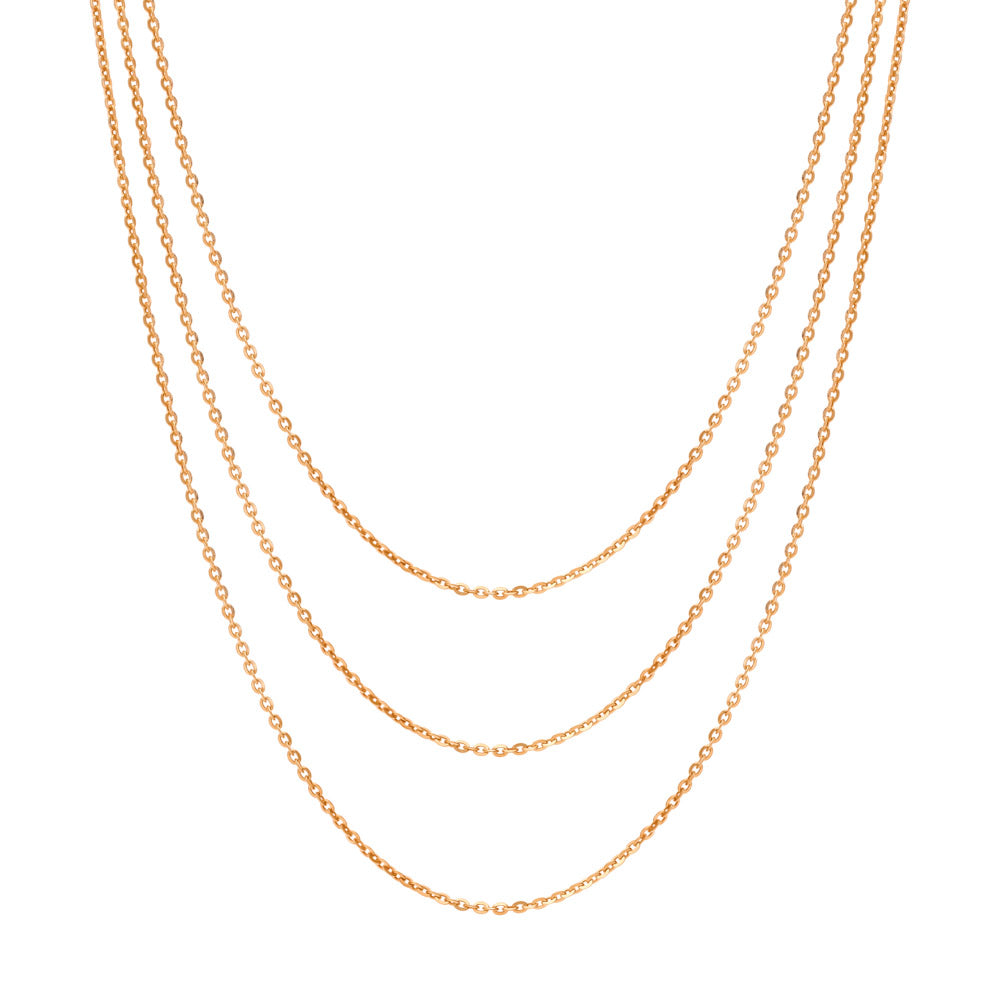 Italian Layered Rolo Chain Necklace in Sterling Silver, 3-Piece