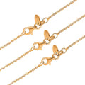 Front view of Italian Layered Rolo Chain Necklace in Sterling Silver, 3-Piece, Rose Gold Flashed / 16-20 inch