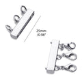 Front view of Base Metal Triple Necklace Layering Clasp, Silver-Tone