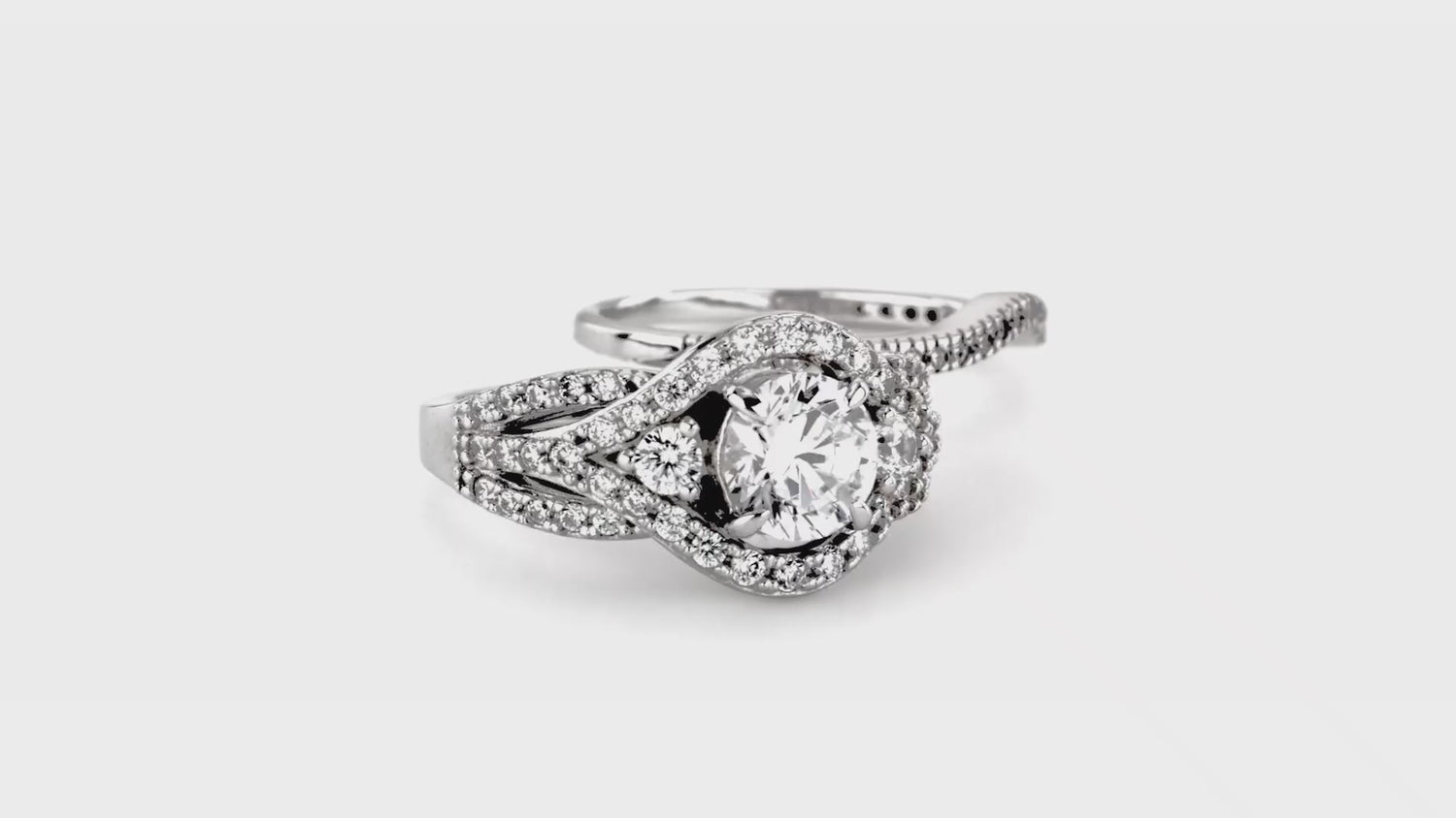 3-Stone Wishbone 1.25ct CZ Ring Set in Sterling Silver, 4 of 16