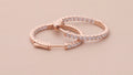 CZ Small Inside-Out Hoop Earrings in Sterling Silver 1 inch
