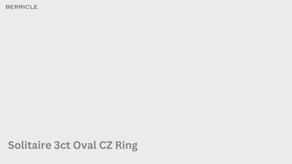 Video Contains Solitaire 3ct Oval CZ Statement Ring Set in Sterling Silver. Style Number VR655-01