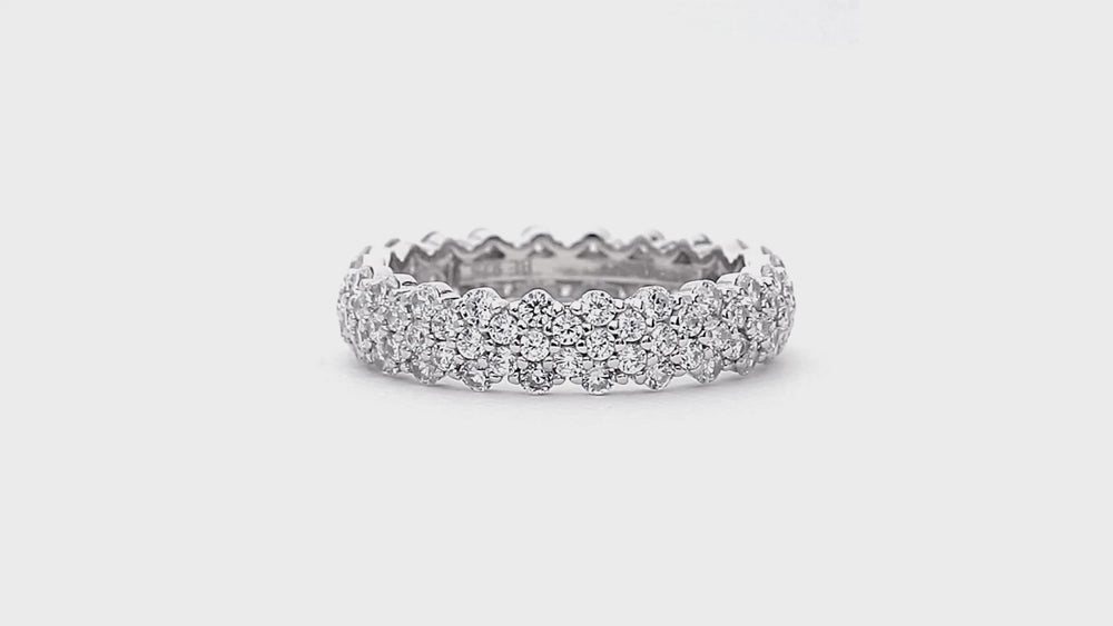 Cluster CZ Eternity Ring in Sterling Silver, 3 of 7