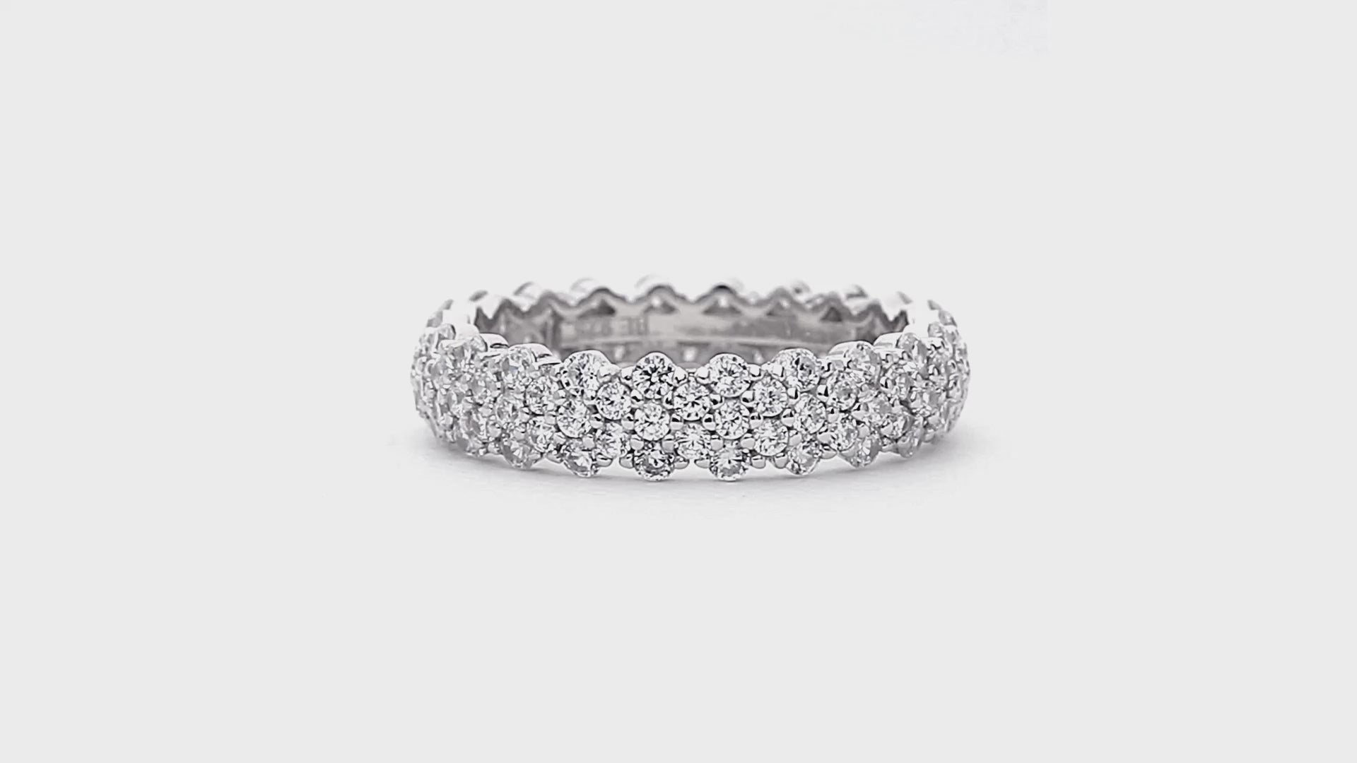 Video Contains Cluster CZ Eternity Ring in Sterling Silver. Style Number R1878-01