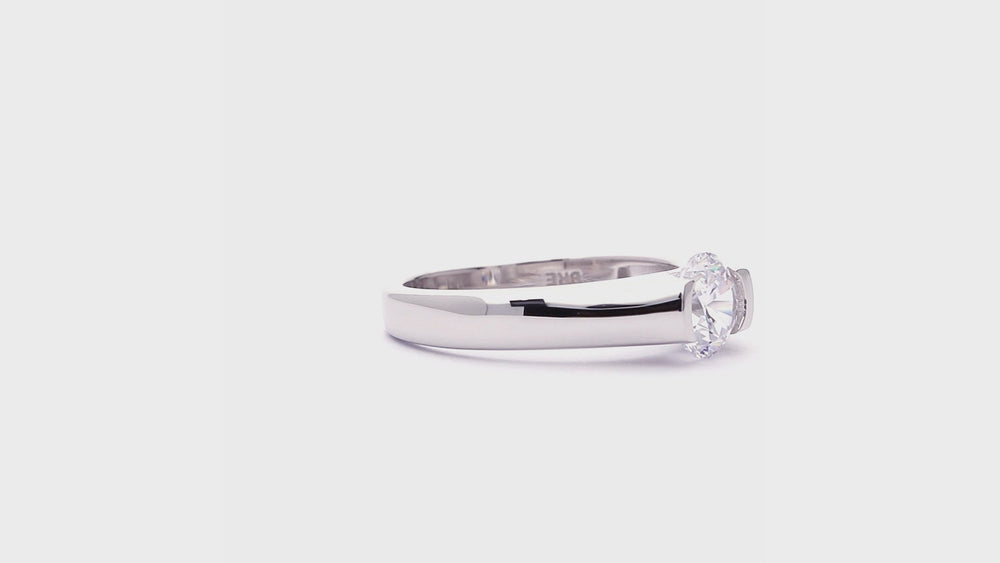 Solitaire 0.8ct Bezel CZ Ring in Sterling Silver, 3 of 10