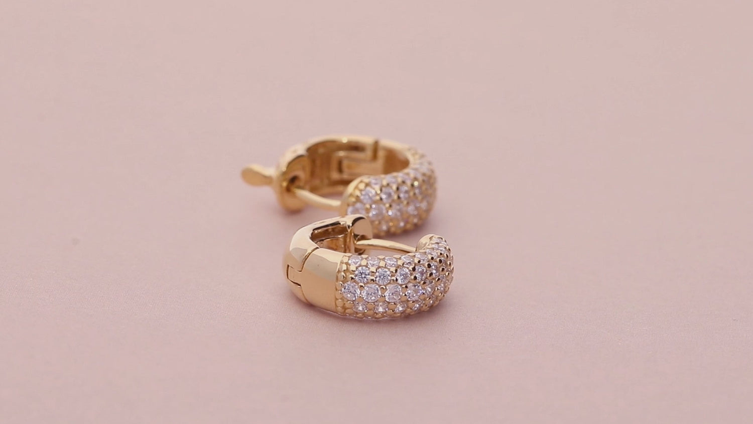 Dome CZ Mini Cartilage Huggie Earrings in Sterling Silver 0.5 inch