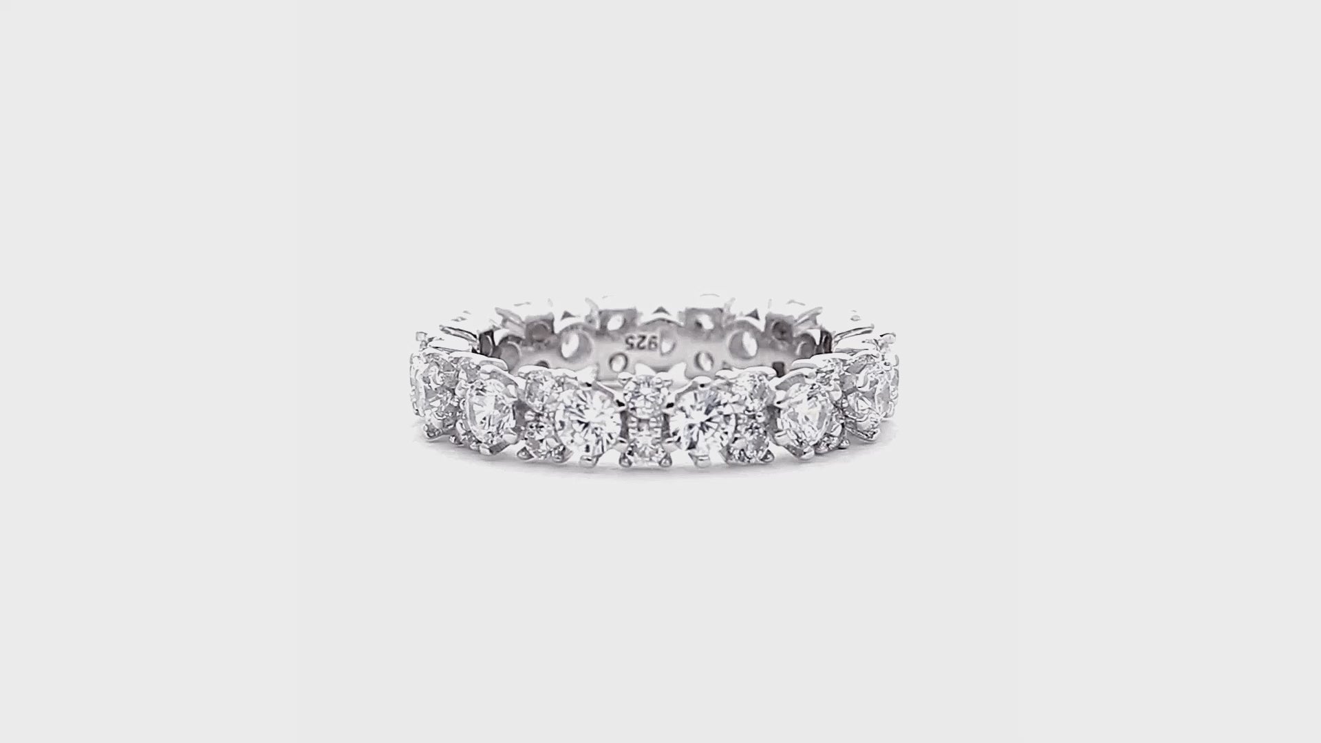 Video Contains CZ Eternity Ring in Sterling Silver. Style Number R1879-01