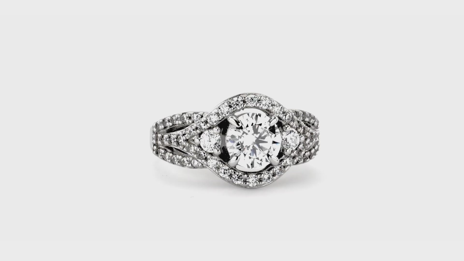Video Contains 3-Stone Round CZ Ring in Sterling Silver. Style Number R880-01