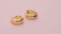 Dome Small Hoop Earrings in Sterling Silver 0.8-1 inch, 2 Pairs