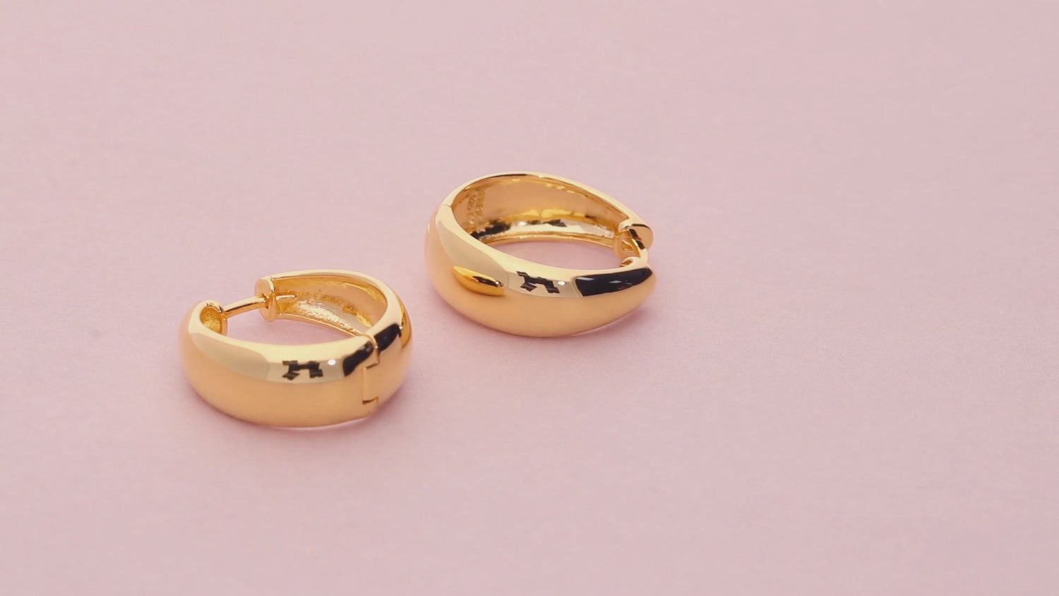 Dome Small Hoop Earrings in Sterling Silver 0.8-1 inch, 2 Pairs
