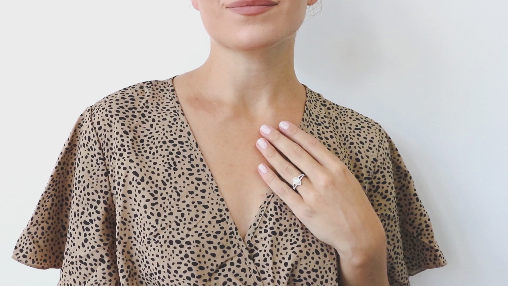 Video Contains Halo Pear CZ Split Shank Ring Set in Sterling Silver. Style Number VR617-02