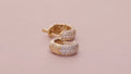 Dome CZ Mini Cartilage Huggie Earrings in Sterling Silver 0.5 inch
