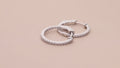 CZ Small Inside-Out Hoop Earrings in Sterling Silver 0.8 inch