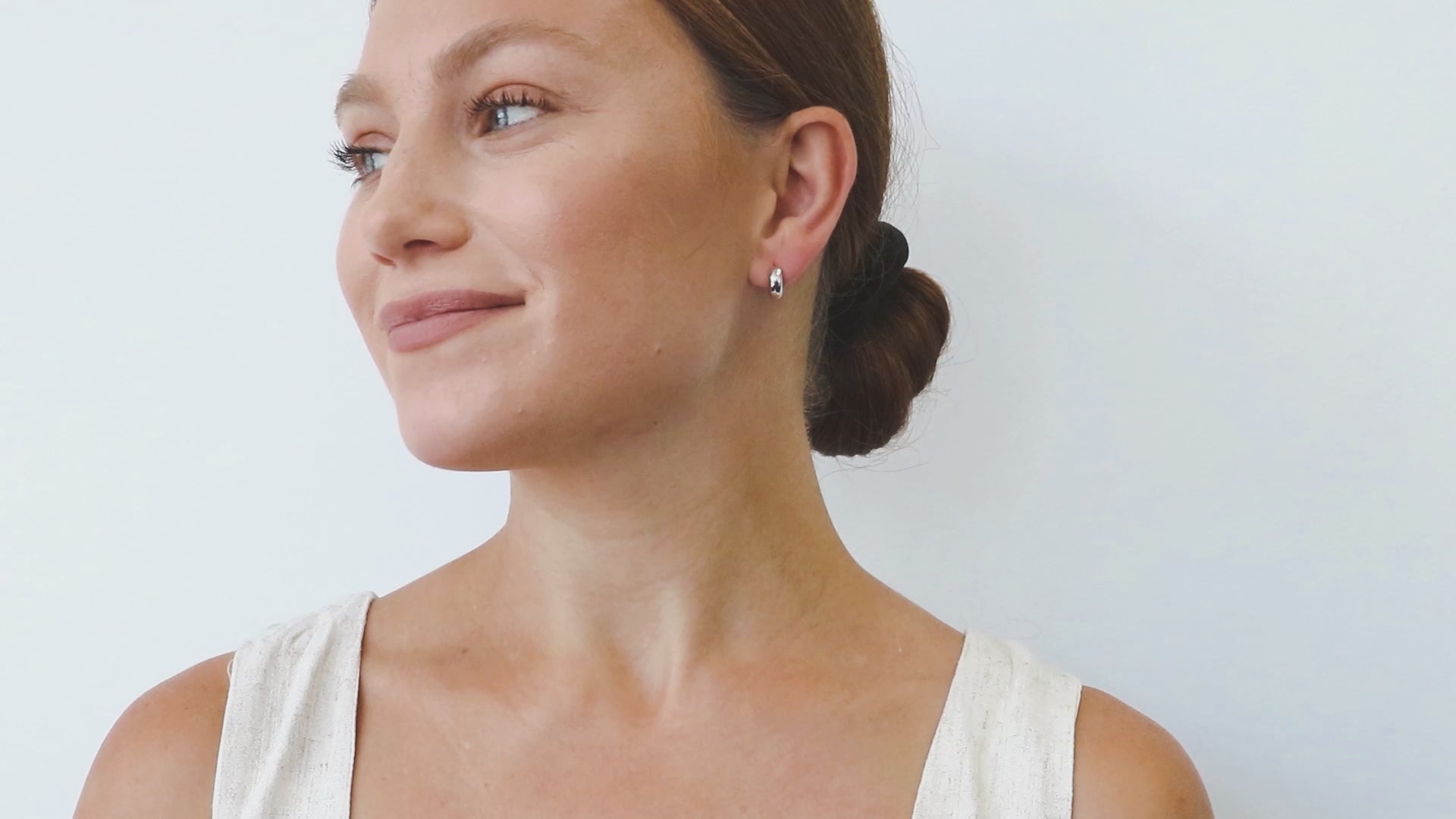 Video Contains Dome Small Huggie Earrings in Sterling Silver 0.5". Style Number E1113
