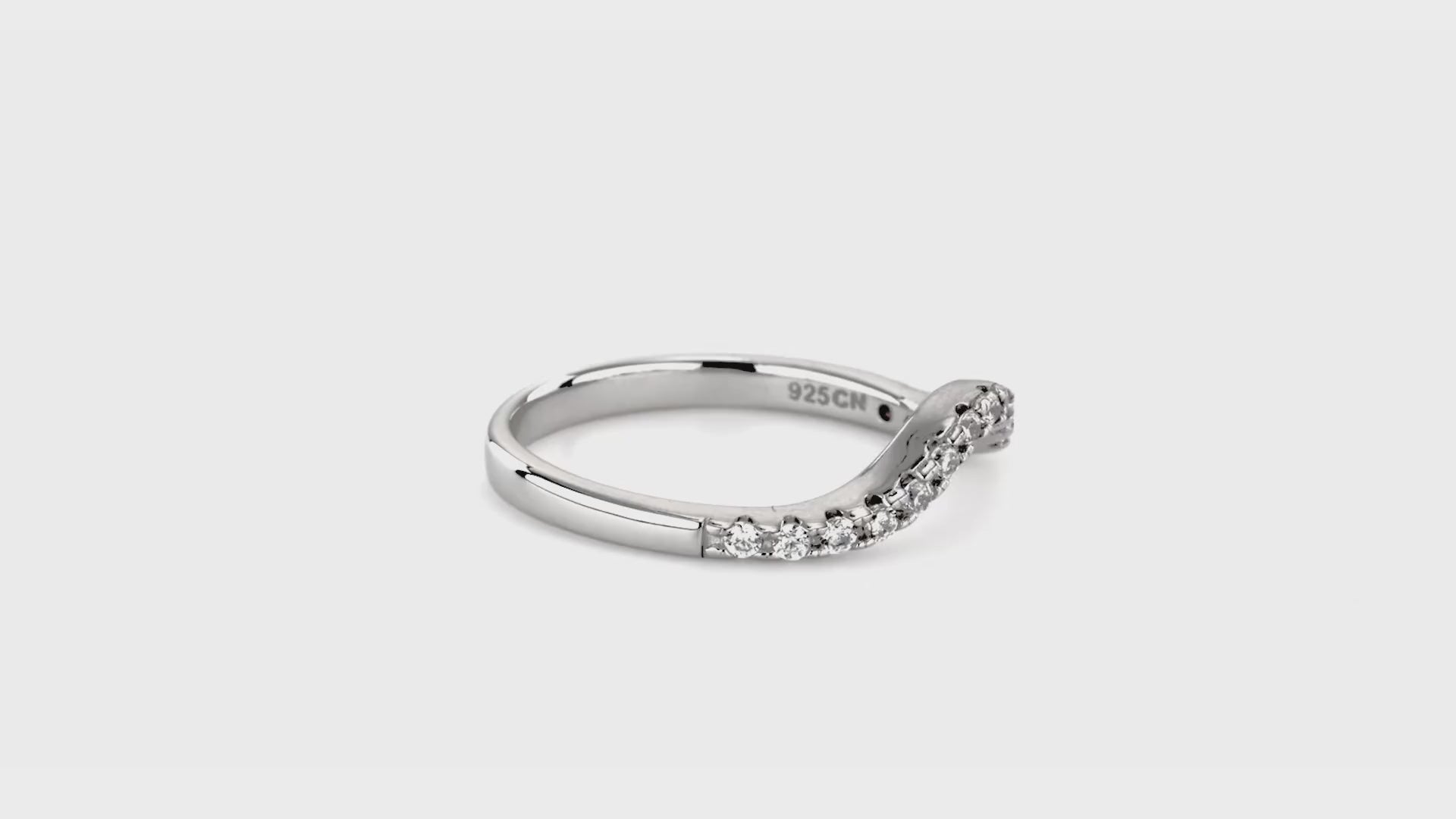 Wishbone Curved Half Eternity Ring