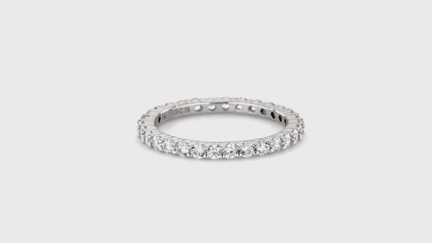 Pave CZ Eternity Ring Set in Gold Flashed Sterling Silver, 6 of 8