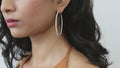 CZ Large Inside-Out Hoop Earrings in Sterling Silver 2.2 inch