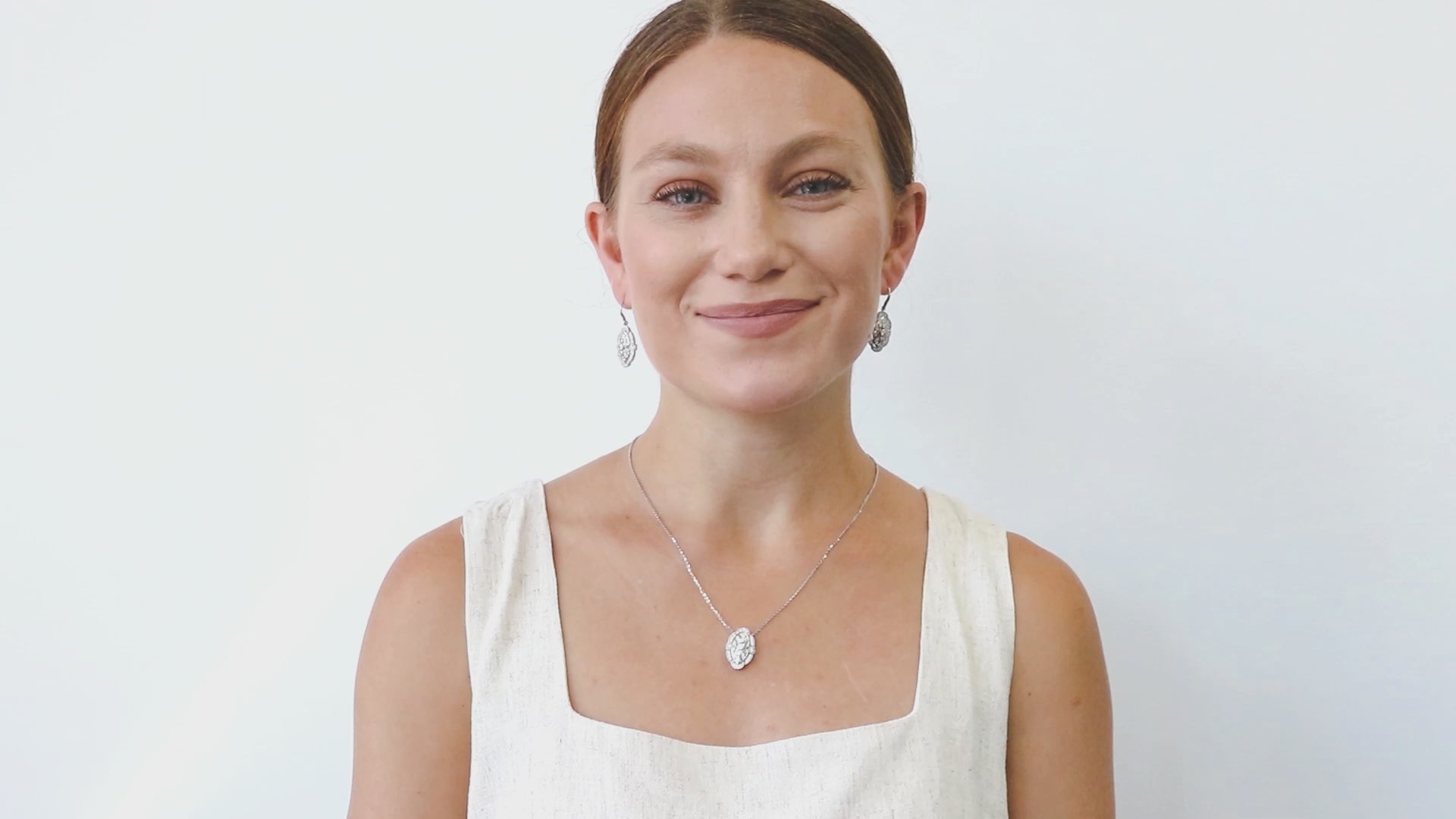 Video Contains Art Deco Milgrain CZ Pendant Necklace in Sterling Silver. Style Number N1150-01