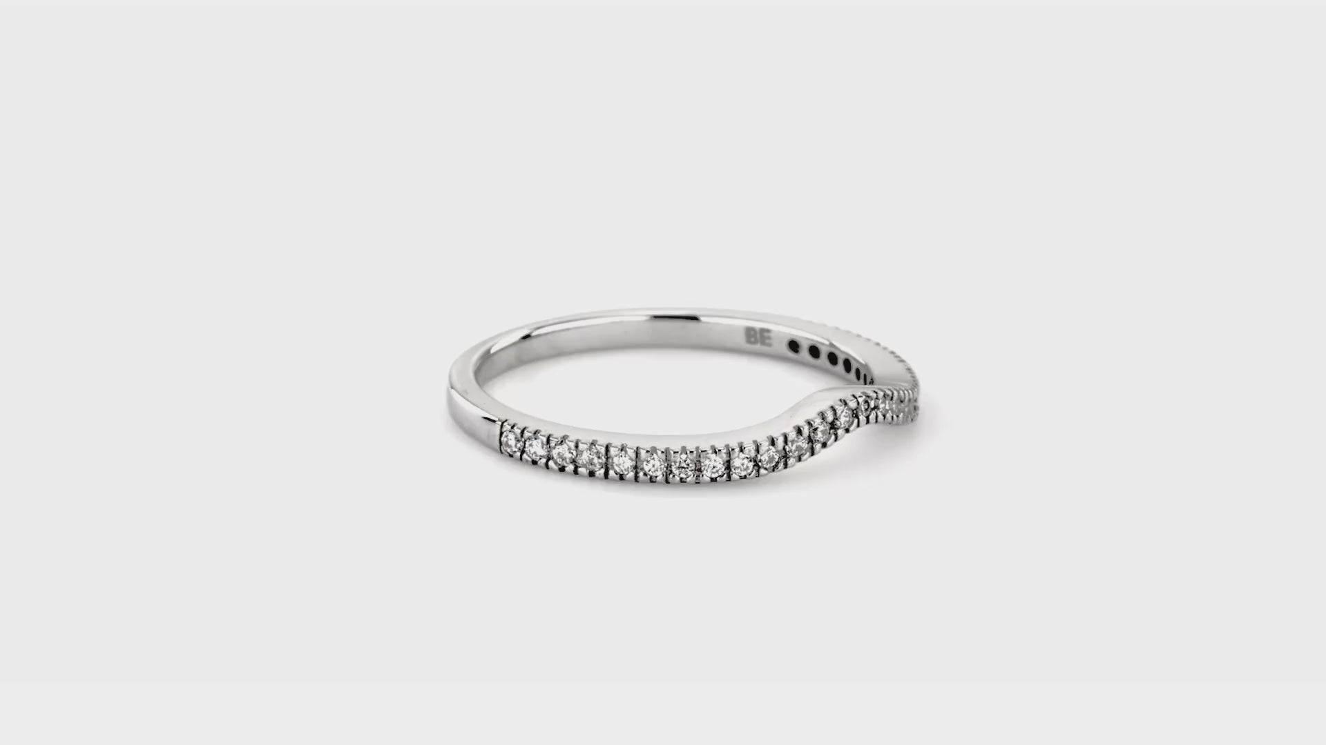 Wishbone Curved Half Eternity Ring