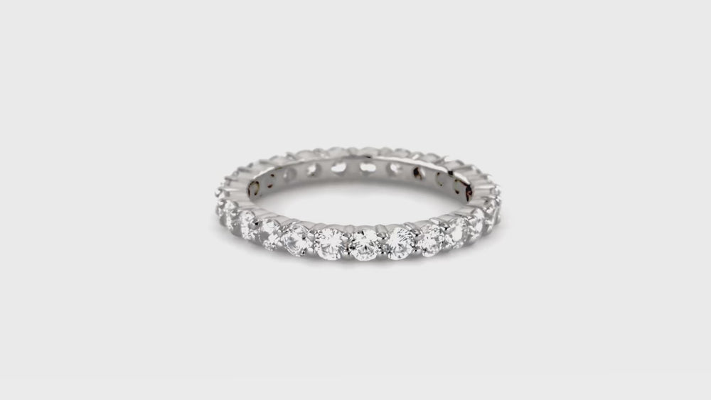 Pave CZ Eternity Ring in Sterling Silver, 7 of 8