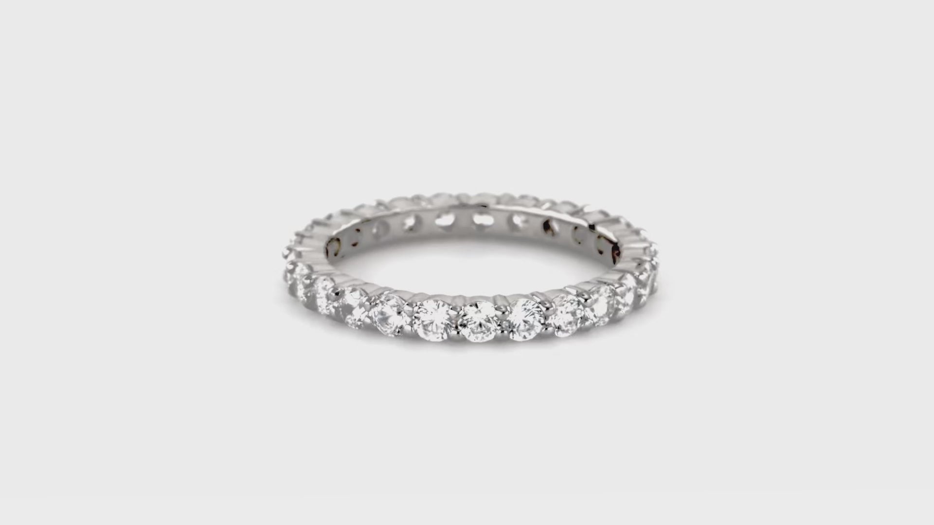 Video Contains Pave Set CZ Eternity Ring in Sterling Silver. Style Number R448-25