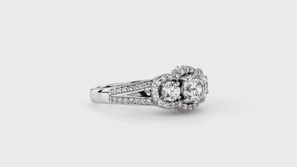 Video Contains 3-Stone Round CZ Split Shank Ring in Sterling Silver. Style Number R882-01