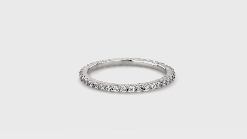 Bubble Pave CZ Eternity Ring Set in Sterling Silver, 3 of 14