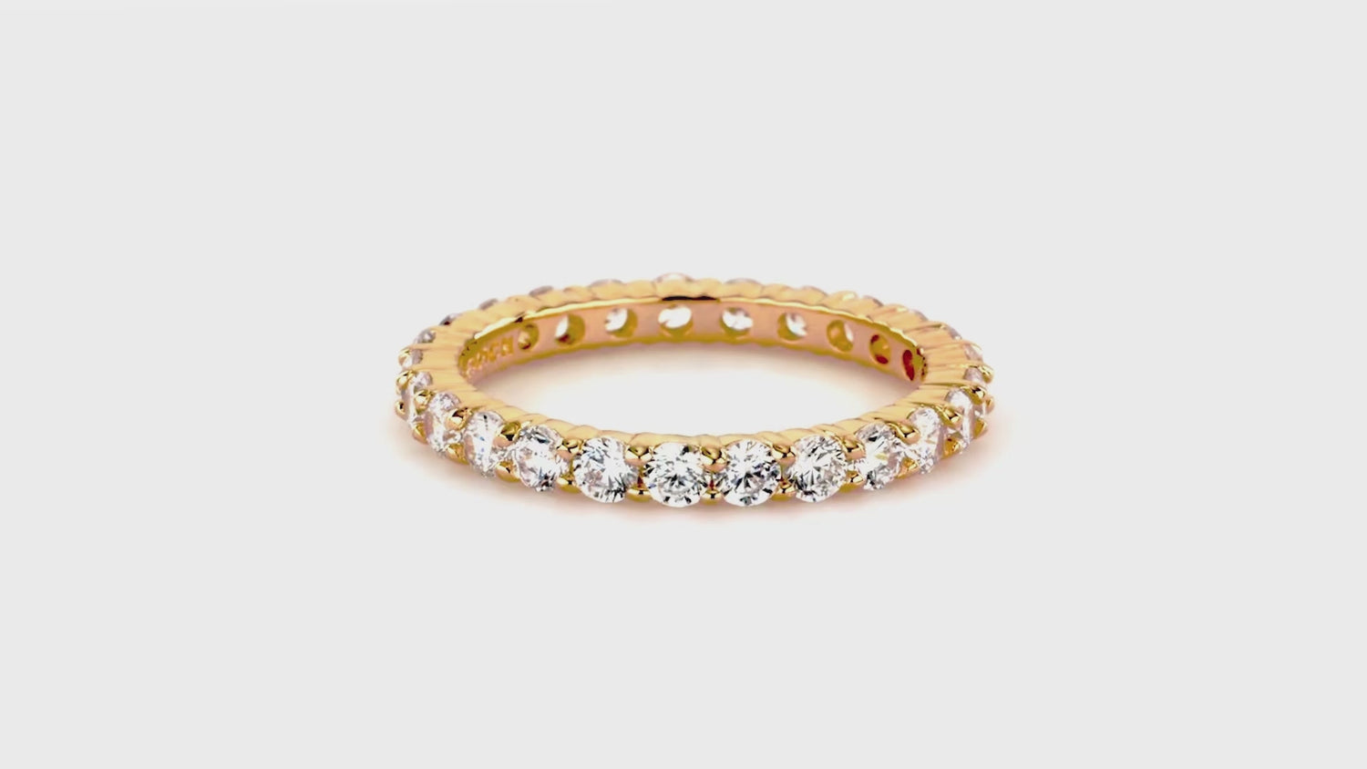 Pave CZ Eternity Ring in Gold Flashed Sterling Silver, 3 of 10