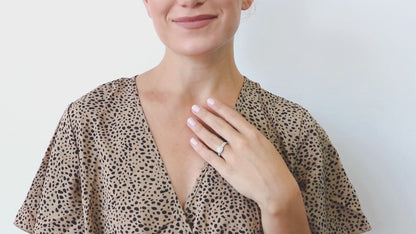 Video Contains Halo Cushion CZ Ring Set in Sterling Silver. Style Number R576-CL