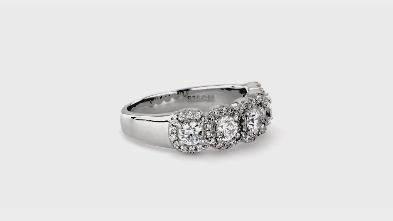 5-Stone CZ Band in Sterling Silver, 4 of 8