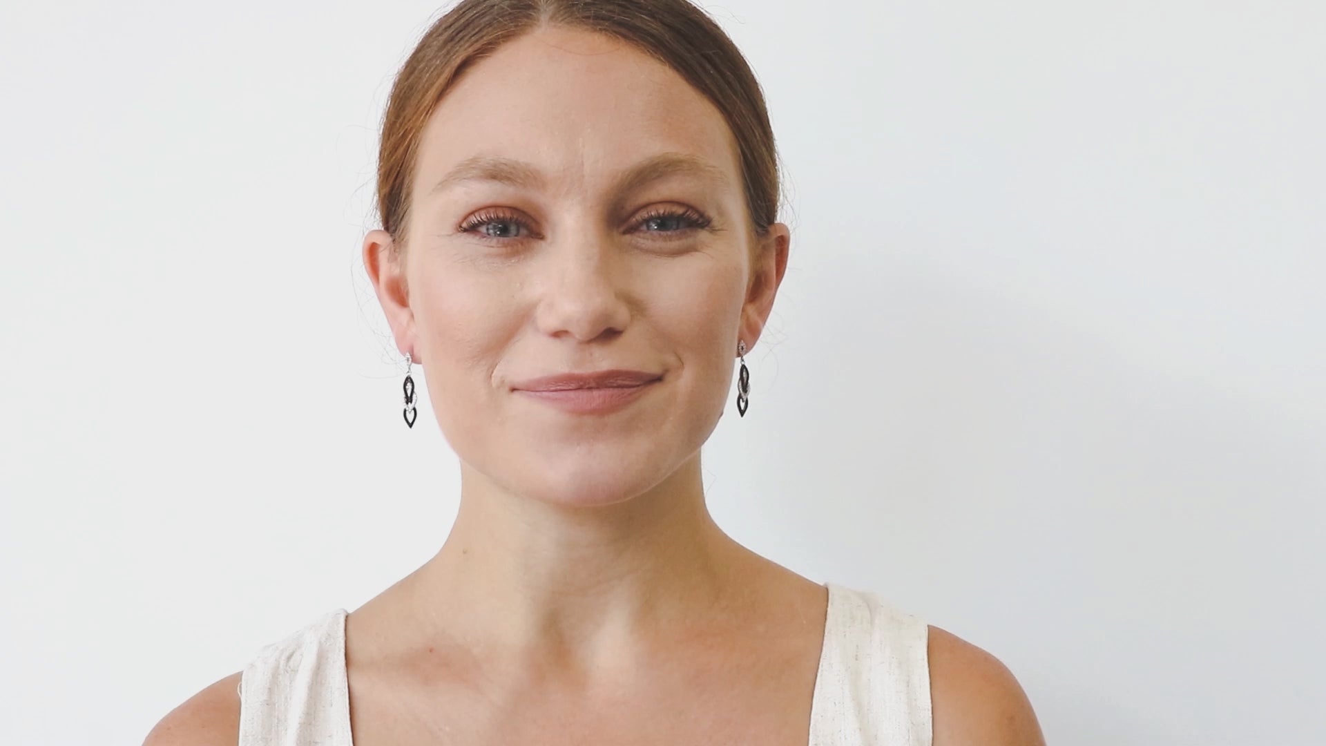 Video Contains Black and White CZ Dangle Earrings in Sterling Silver. Style Number E867