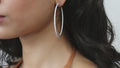 CZ Large Inside-Out Hoop Earrings in Sterling Silver 2.2 inch