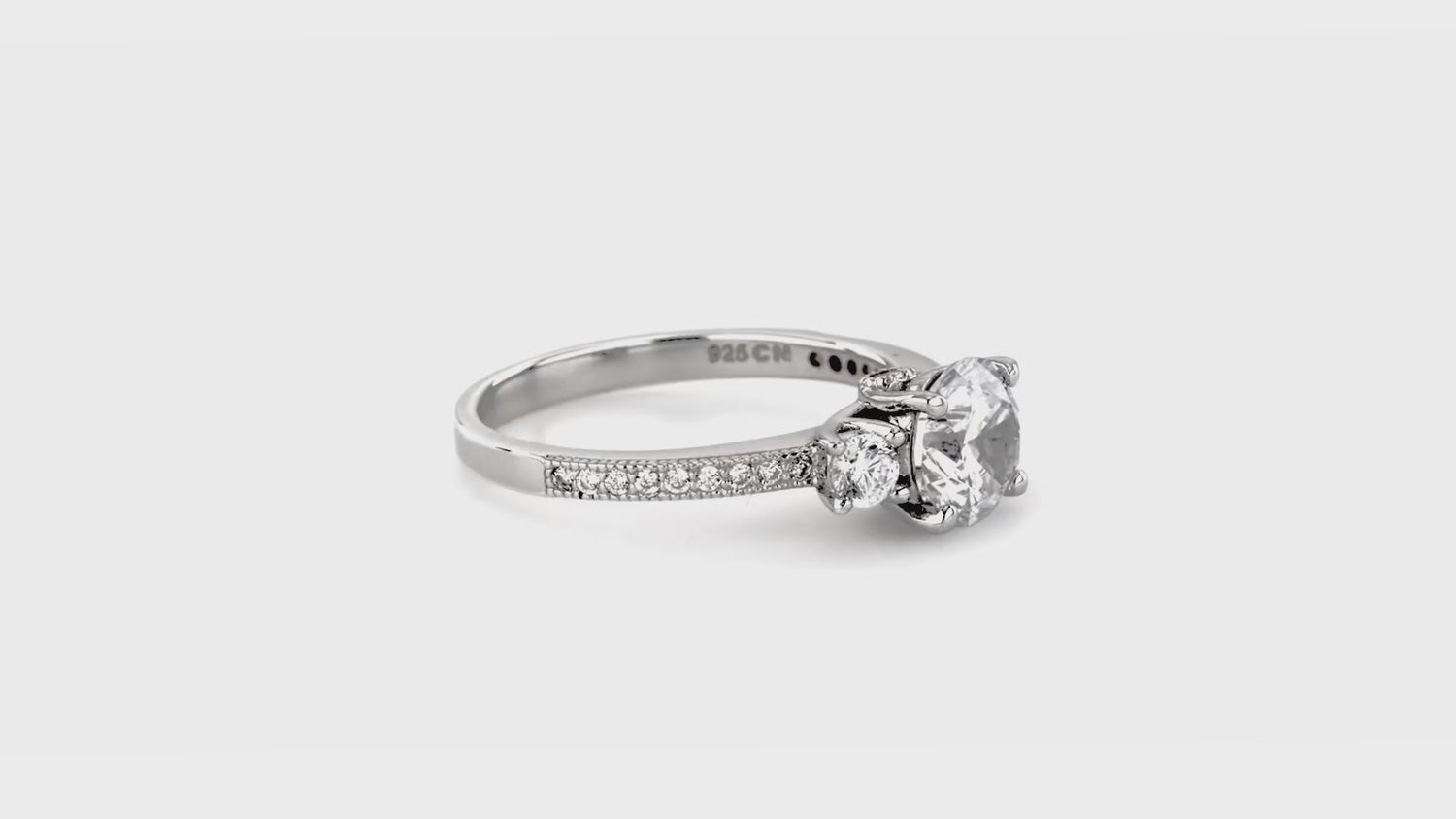 3-Stone 1.25ct CZ Ring in Sterling Silver, 8 of 19