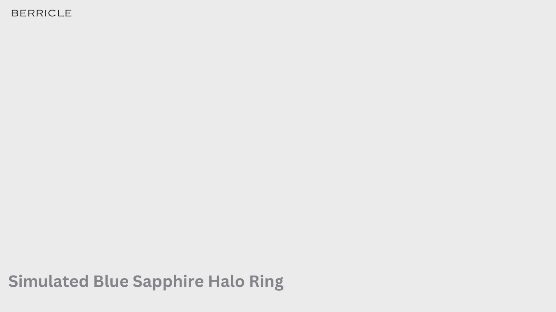 Video Contains Halo Milgrain Simulated Blue Sapphire Round CZ Ring in Sterling Silver. Style Number R1853-01