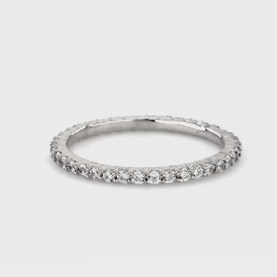 Video Contains Pave Set CZ Eternity Ring in Sterling Silver. Style Number R448-15