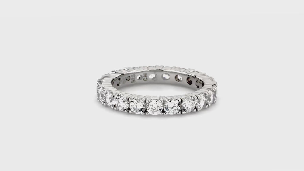 CZ Eternity Ring Set in Sterling Silver, 3 of 12