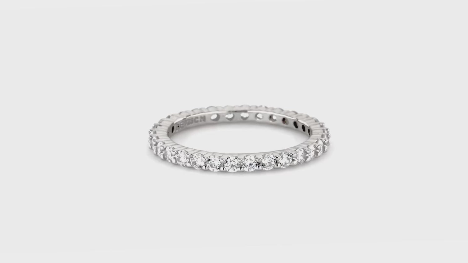 Pave CZ Eternity Ring Set in Sterling Silver, 5 of 5