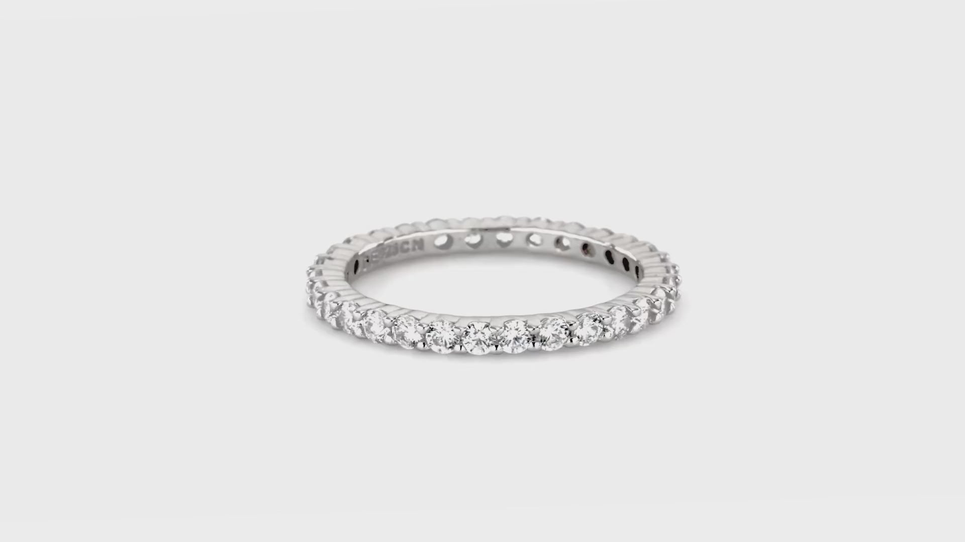 Pave CZ Eternity Ring Set in Sterling Silver. Style Number VR678-02