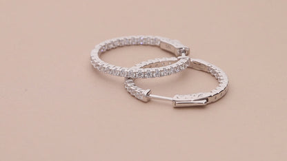 Video Contains CZ Inside-Out Hoop Earrings in Sterling Silver, 2 Pairs. Style Number VS816-01
