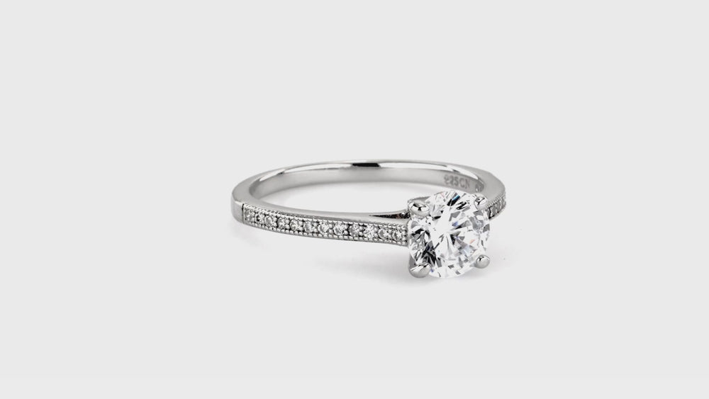 Solitaire 1ct CZ Ring in Sterling Silver, 3 of 9