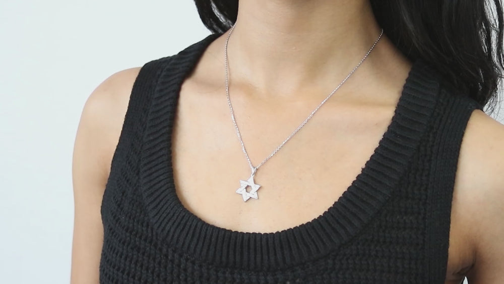 Star of David CZ Necklace in Sterling Silver, 3 of 7