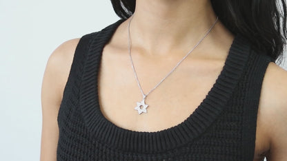 Video Contains Star of David CZ Pendant Necklace in Sterling Silver. Style Number N1363-01