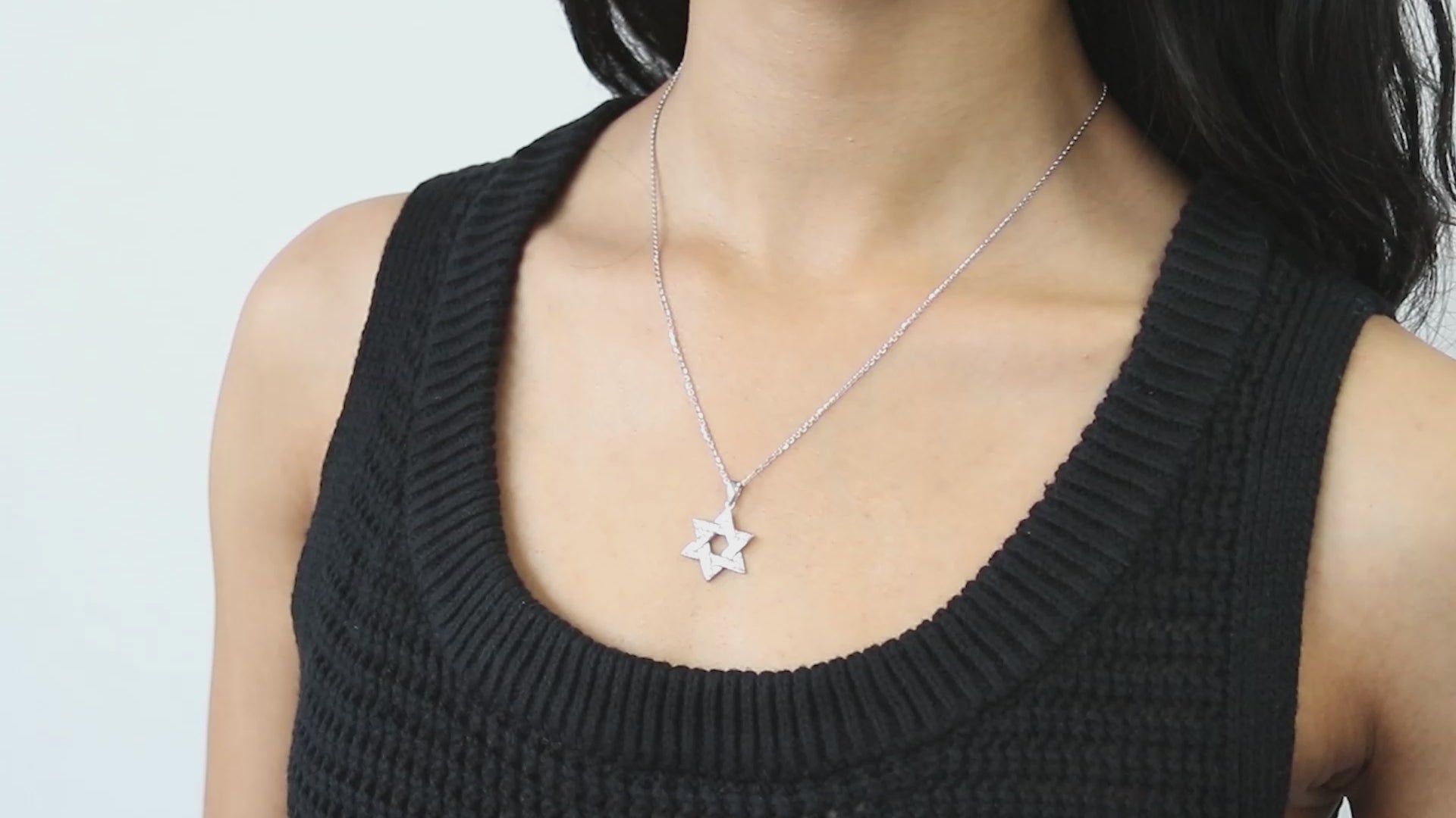 Video Contains Star of David CZ Pendant Necklace in Sterling Silver. Style Number N1363-01