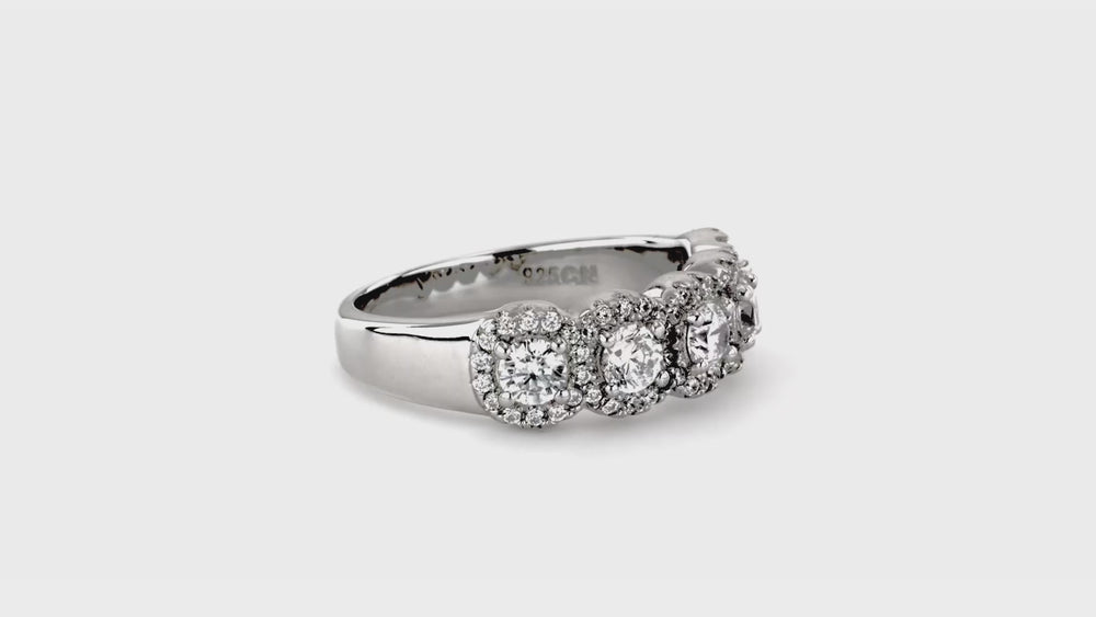 5-Stone CZ Band in Sterling Silver, 3 of 8