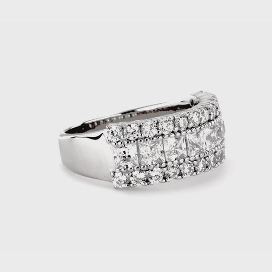 Video Contains Art Deco CZ Half Eternity Ring in Sterling Silver. Style Number R1659-01