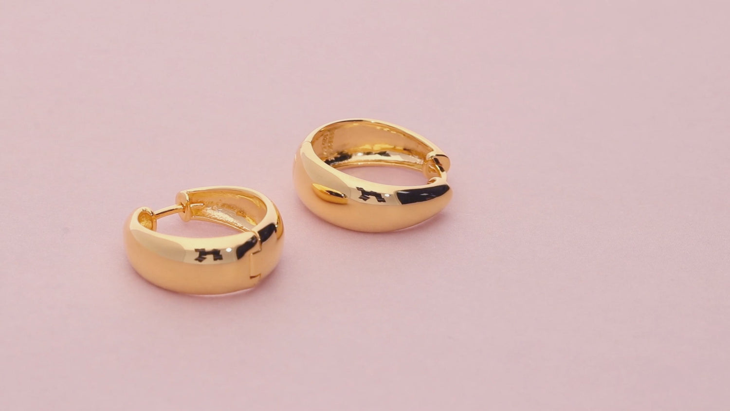 Dome Small Hoop Earrings Set in Sterling Silver 0.6-1 inch