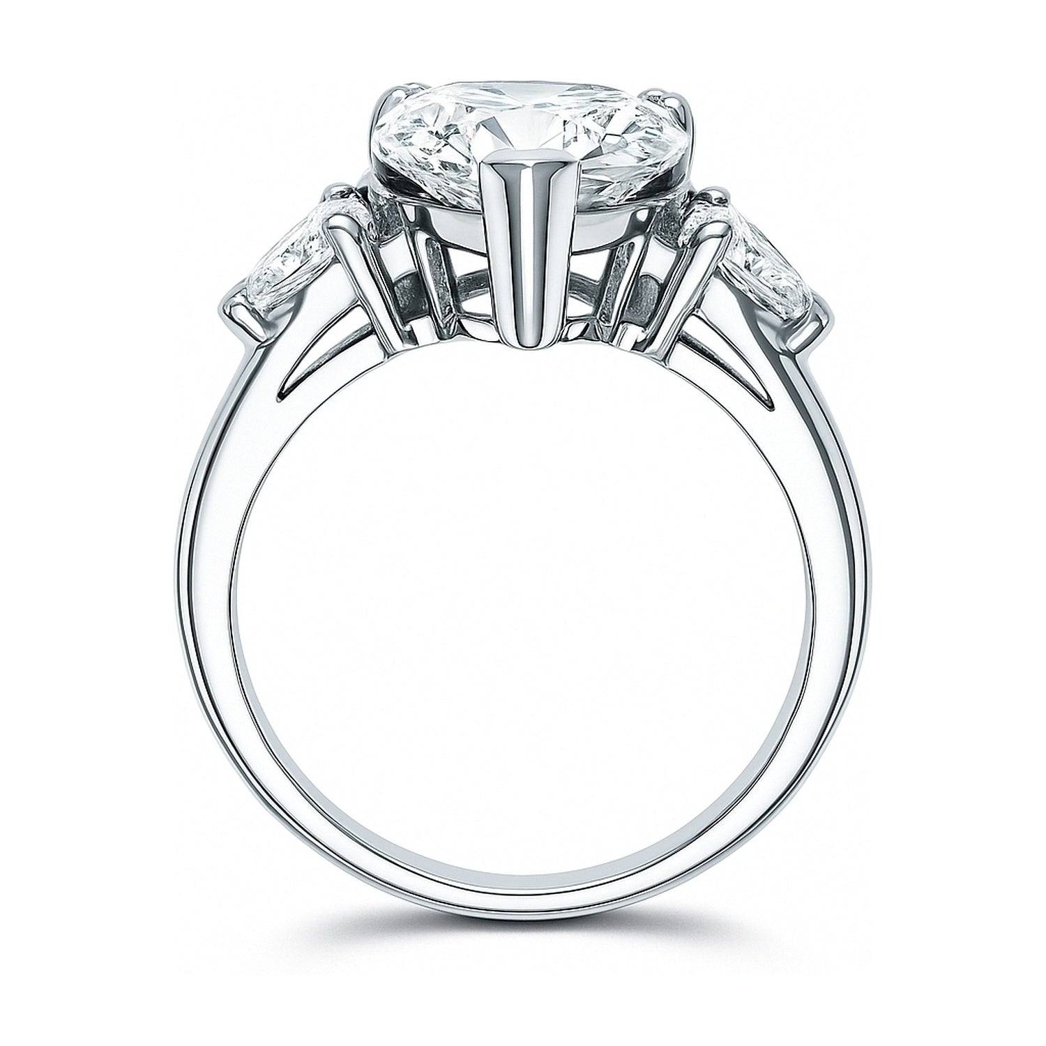 3-Stone 5.7ct Pear CZ Ring in Sterling Silver, 8 of 10
