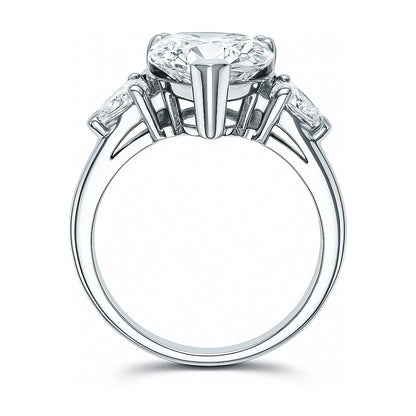 3-Stone 5.7ct Pear CZ Ring in Sterling Silver